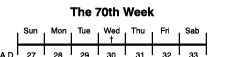 The 70th Week of the Jubilee Calendar